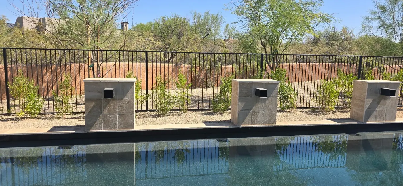 Pool wall feature by L and R
