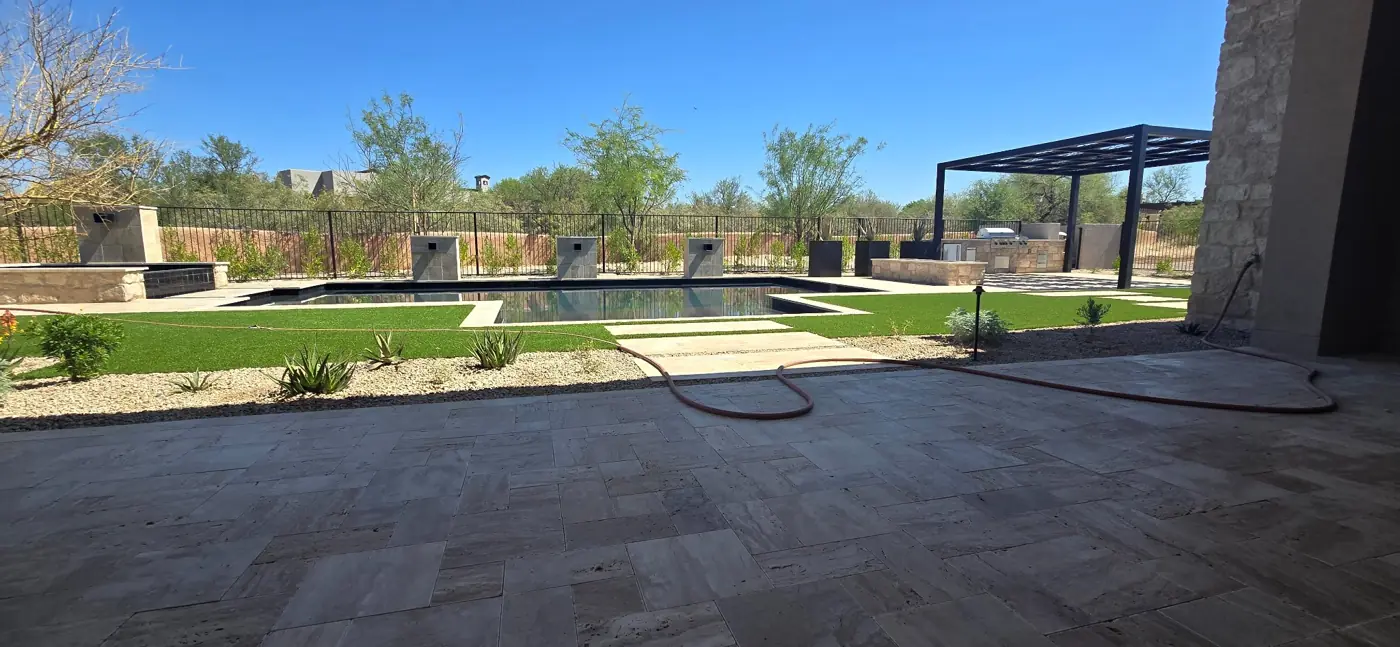Finished patio and turf connections